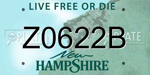 Z0622B New Hampshire License Plate