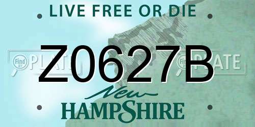 Z0627B New Hampshire License Plate