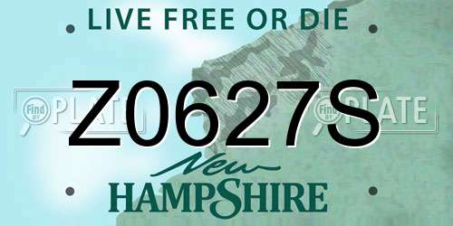 Z0627S New Hampshire License Plate