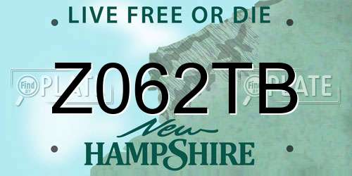 Z062TB New Hampshire License Plate
