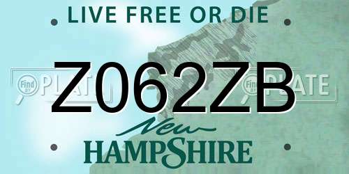 Z062ZB New Hampshire License Plate