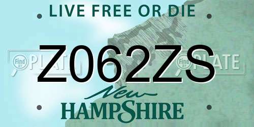 Z062ZS New Hampshire License Plate