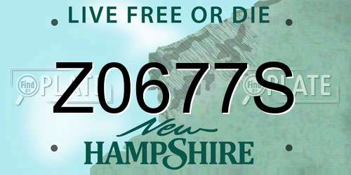 Z0677S New Hampshire License Plate