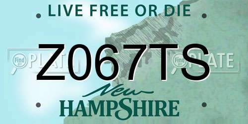 Z067TS New Hampshire License Plate