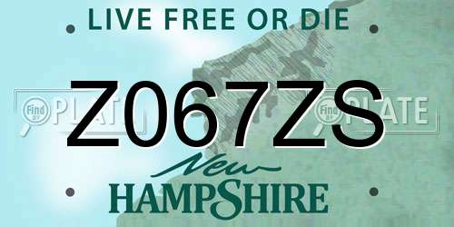 Z067ZS New Hampshire License Plate