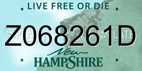 Z068261D New Hampshire License Plate