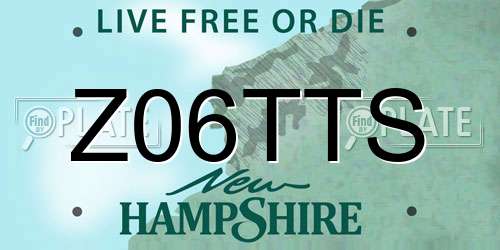Z06TTS New Hampshire License Plate