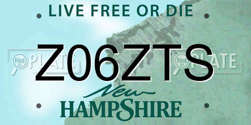 Z06ZTS New Hampshire License Plate