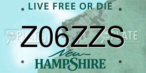 Z06ZZS New Hampshire License Plate