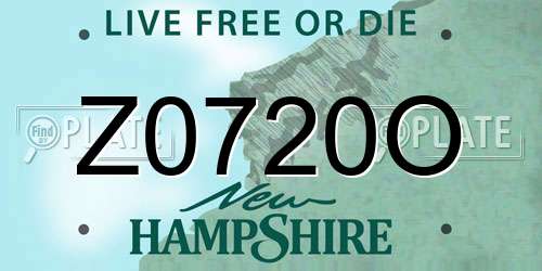 Z0720O New Hampshire License Plate