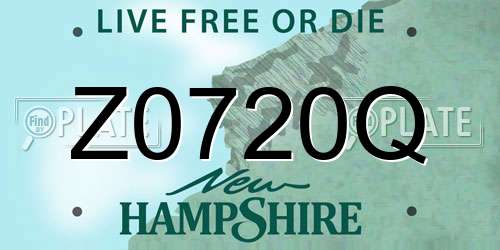 Z0720Q New Hampshire License Plate