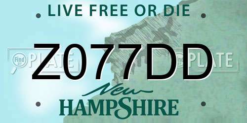 Z077DD New Hampshire License Plate