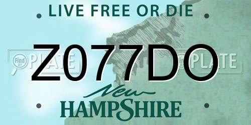 Z077DO New Hampshire License Plate