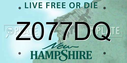 Z077DQ New Hampshire License Plate
