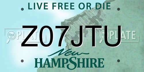 Z07JTU New Hampshire License Plate