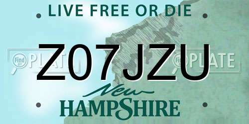 Z07JZU New Hampshire License Plate