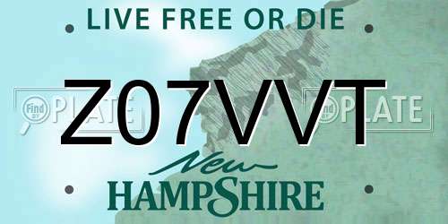 Z07VVT New Hampshire License Plate