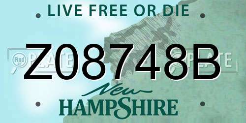 Z08748B New Hampshire License Plate