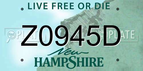 Z0945D New Hampshire License Plate