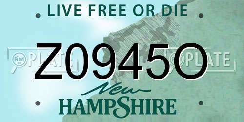 Z0945O New Hampshire License Plate