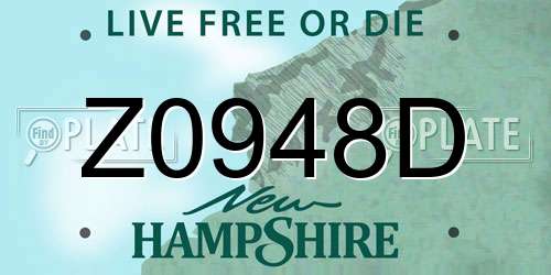 Z0948D New Hampshire License Plate