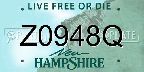 Z0948Q New Hampshire License Plate