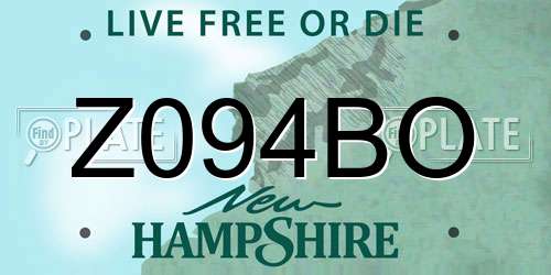 Z094BO New Hampshire License Plate