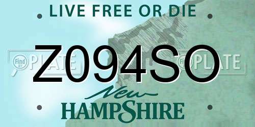 Z094SO New Hampshire License Plate