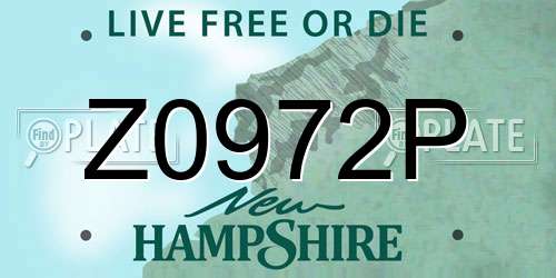 Z0972P New Hampshire License Plate