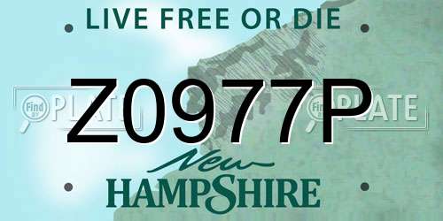 Z0977P New Hampshire License Plate