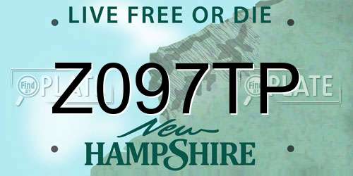 Z097TP New Hampshire License Plate