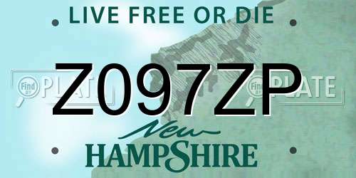 Z097ZP New Hampshire License Plate