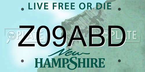 Z09ABD New Hampshire License Plate
