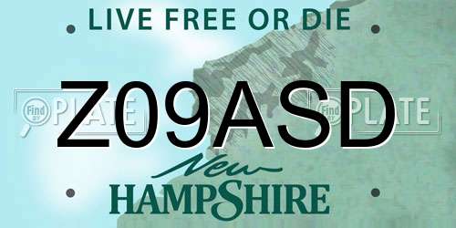Z09ASD New Hampshire License Plate