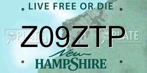 Z09ZTP New Hampshire License Plate