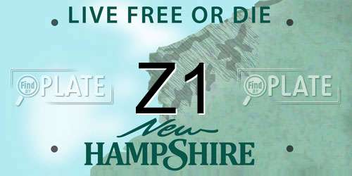 Z1 New Hampshire License Plate