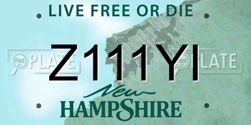Z111YI New Hampshire License Plate