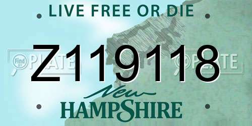 Z119118 New Hampshire License Plate