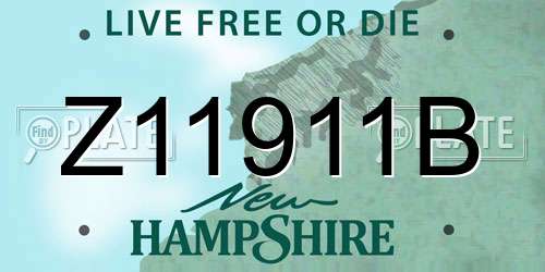 Z11911B New Hampshire License Plate