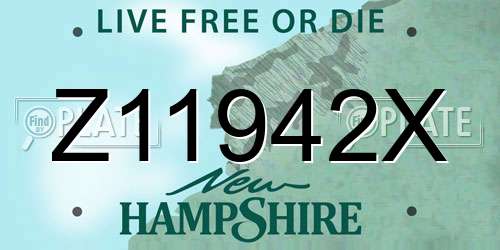 Z11942X New Hampshire License Plate