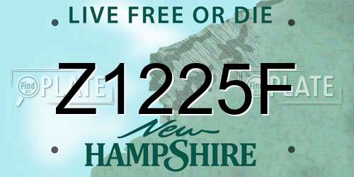 Z1225F New Hampshire License Plate