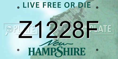 Z1228F New Hampshire License Plate