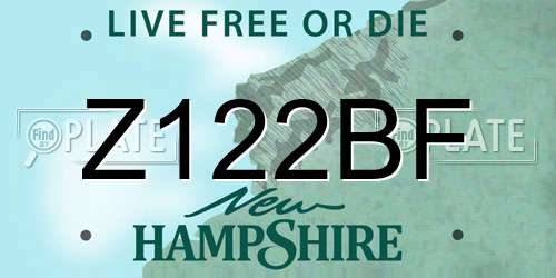 Z122BF New Hampshire License Plate