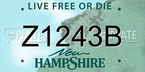 Z1243B New Hampshire License Plate