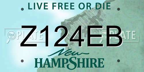 Z124EB New Hampshire License Plate