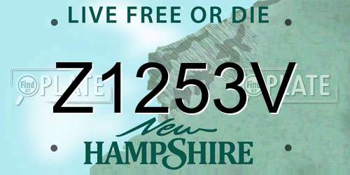 Z1253V New Hampshire License Plate