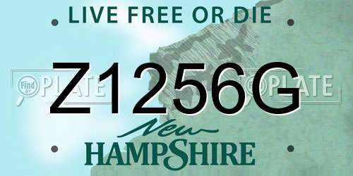 Z1256G New Hampshire License Plate