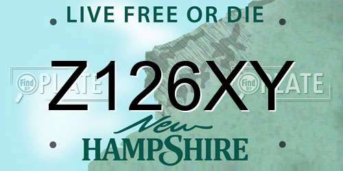 Z126XY New Hampshire License Plate
