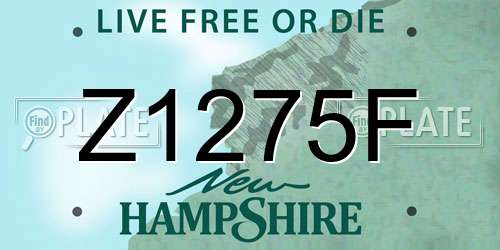Z1275F New Hampshire License Plate