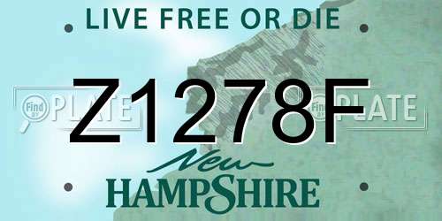 Z1278F New Hampshire License Plate